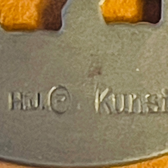 H J Hans Jensen Buck Deer in the Forrest Kunst Pewter Pendant  2.25" - Picture 3 of 5